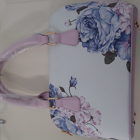 Finon Milano Floral Purple & White Hand Bag NWOT - Picture 13 of 13
